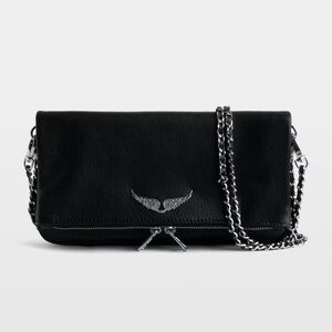 Zadig & Voltaire Black Leather Chain Shoulder Bag